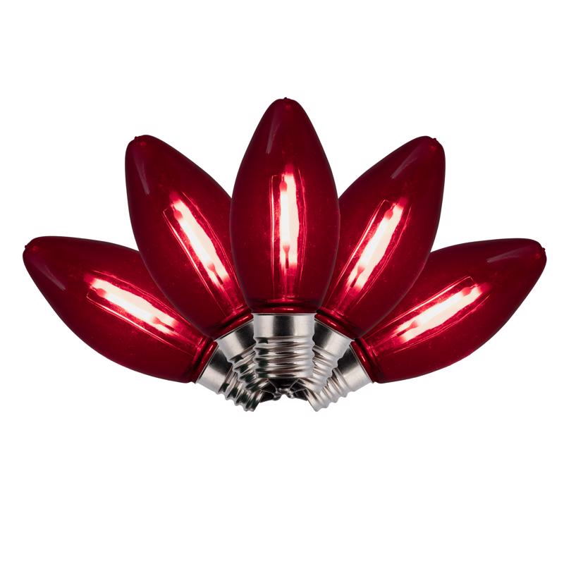 Holiday Bright Lights LED C9 Red 25 ct Replacement Christmas Light Bulbs