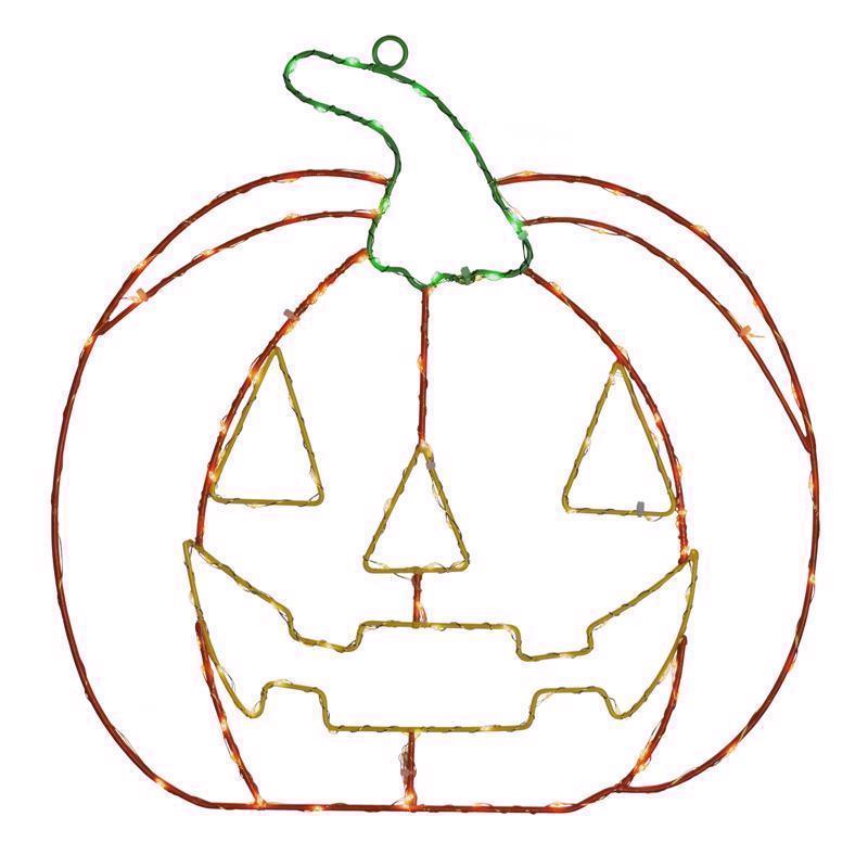 Celebrations Multicolored LED Prelit Smiling Pumpkin Halloween Decor (Pack of 8)