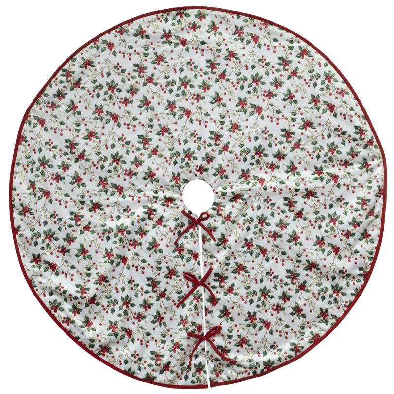 Dyno Holly Berry Tree Skirt 48 in. (Pack of 4)