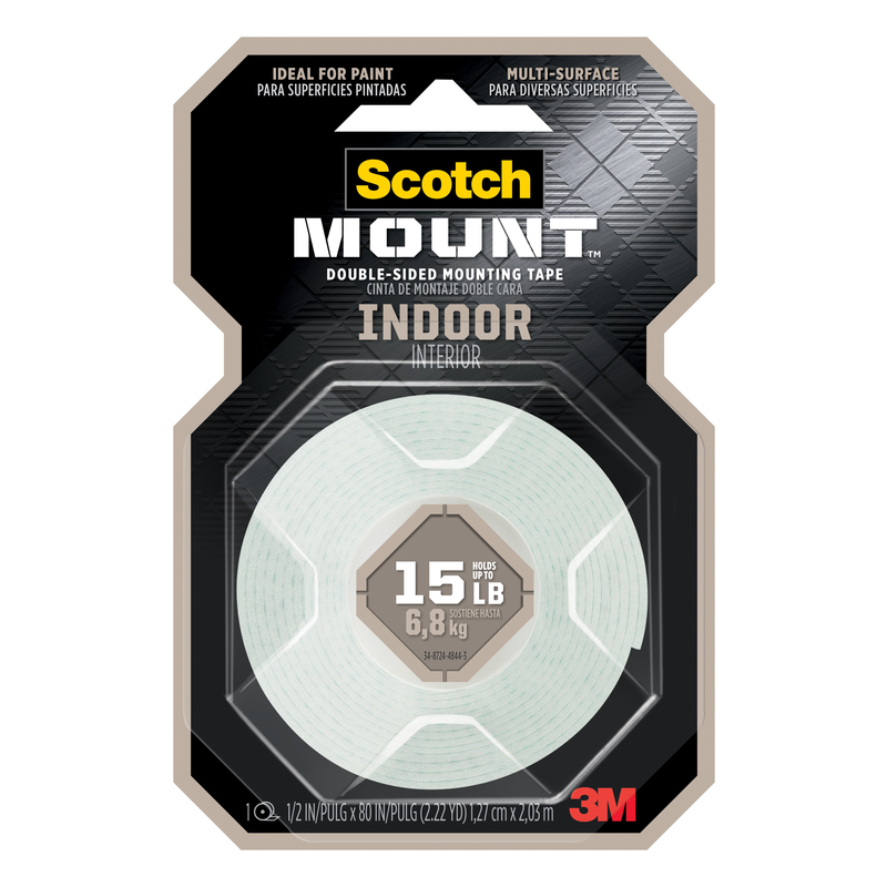 3M Scotch-Mount 80 in. L X 1/2 in. W Double-Sided Mounting Tape (Pack of 6)