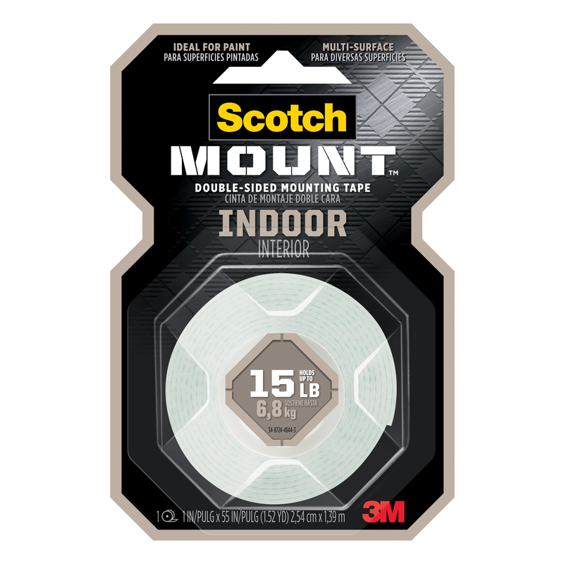 3M Scotch-Mount 55 in. L X 1 in. W Double-Sided Mounting Tape (Pack of 6)