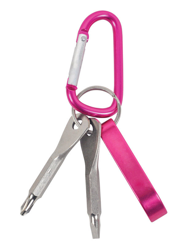 Home Plus Aluminum Pink Carabiner Key Chain (Pack of 12)