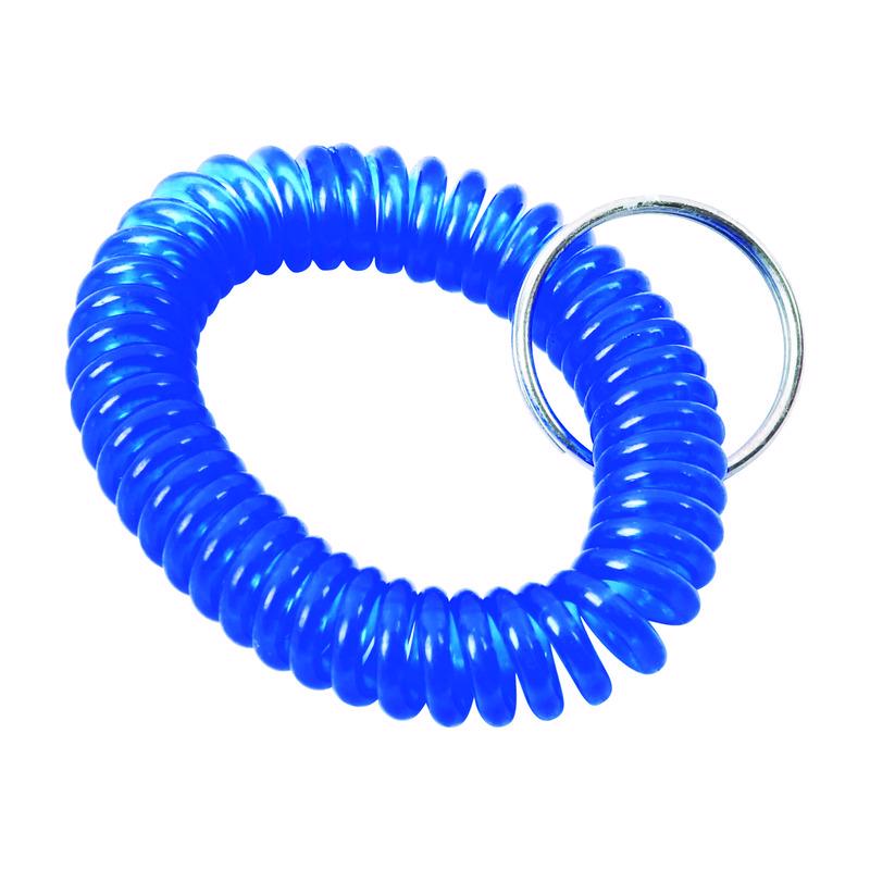 Home Plus Vinyl Blue/Silver Coiled Key Ring (Pack of 60)