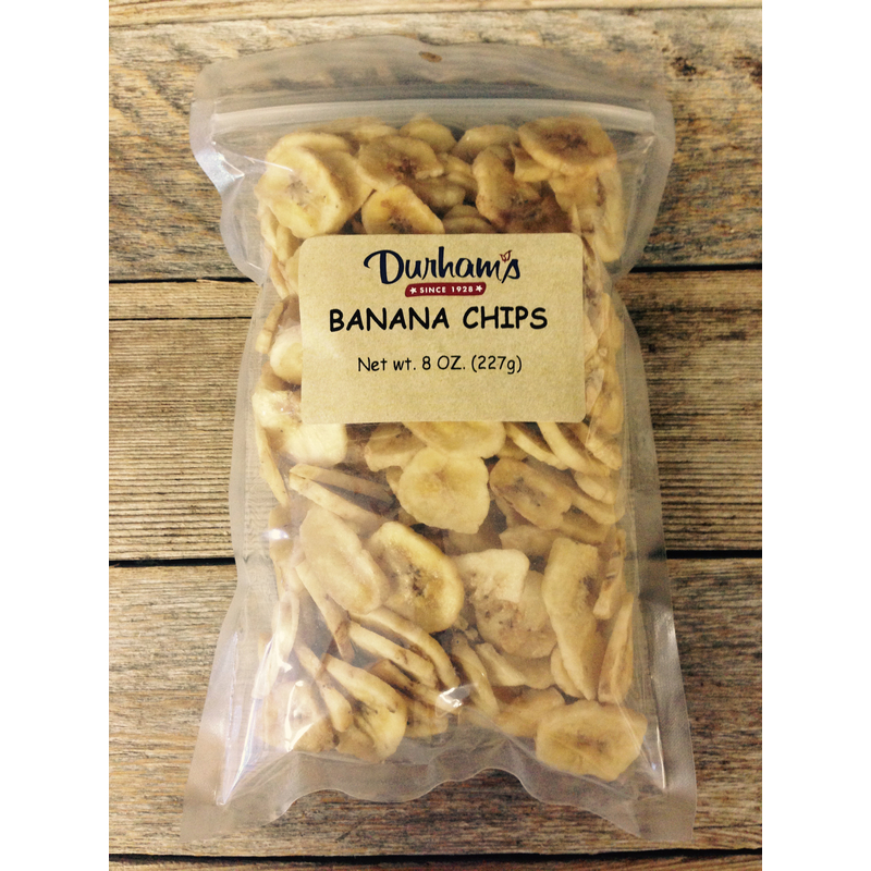 Durhams Dried Banana Chips 8 oz Bagged (Pack of 12)