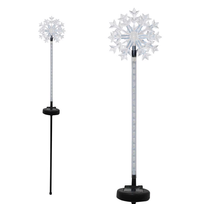Alpine LED Solar Snowflake Garden Stake 33 in. Pathway Decor (Pack of 12)