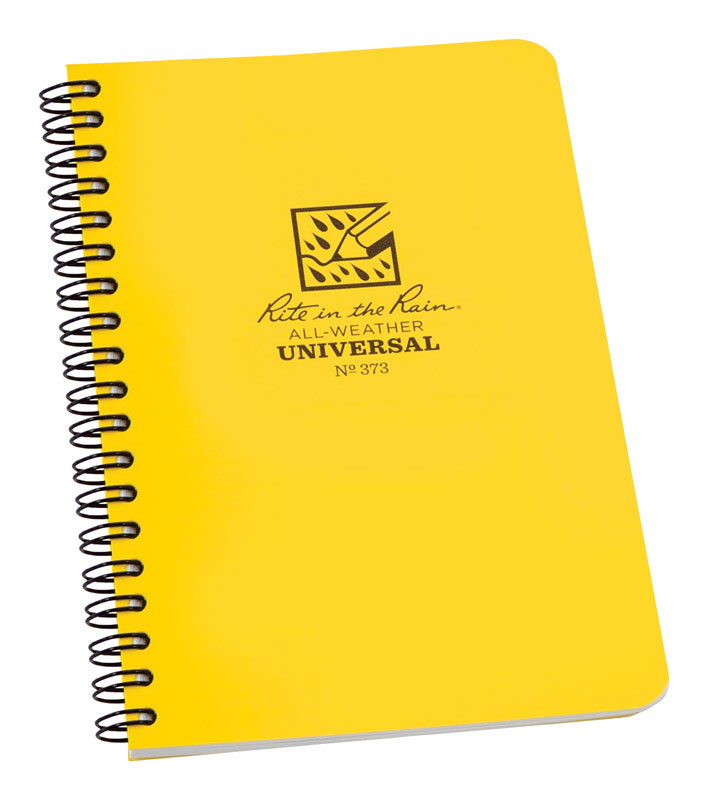 Rite in the Rain All-Weather 4-5/8 in. W X 7 in. L Spiral Yellow Notebook (Pack of 6)