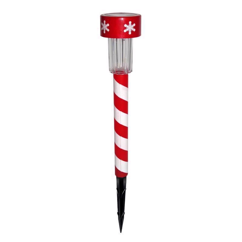 Sylvania LED Cool White Solar Powered Lighted Candy Cane Stake 14 in. Pathway Decor (Pack of 48)
