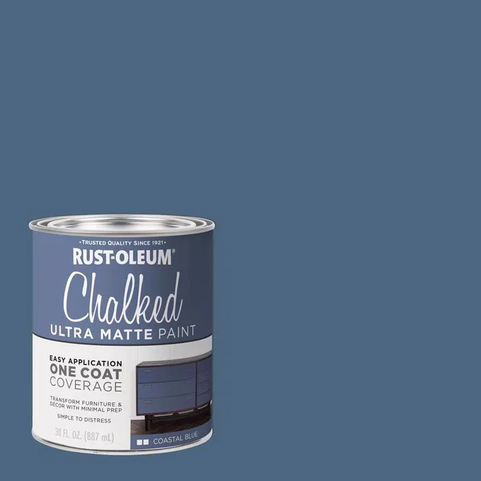 Rust-Oleum Chalked Ultra Matte Coastal Blue Water-Based Chalk Paint 30 oz (Pack of 2)