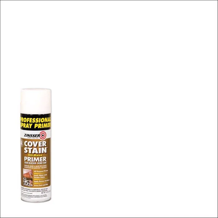Zinsser Cover Stain White Flat Oil-Based Alkyd Spray Primer and Sealer 16 oz (Pack of 6)