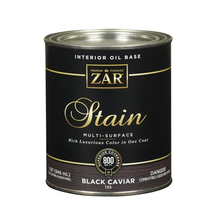 ZAR Semi-Transparent Black Caviar Oil-Based Polyurethane Wood Stain 1 qt (Pack of 4)