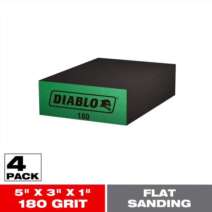 Diablo 5 in. L X 3 in. W X 1 in. 180 Grit Ultra Fine Flat Surface Sanding Sponge