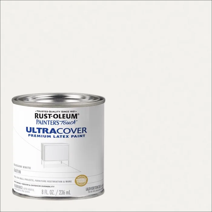 Rust-Oleum Painters Touch Ultra Cover Satin Blossom White Paint Exterior and Interior 0.5 pt (Pack of 6)