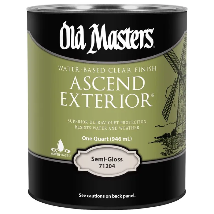 Old Masters Ascend Exterior Semi-Gloss Clear Water-Based Finish 1 qt (Pack of 4)