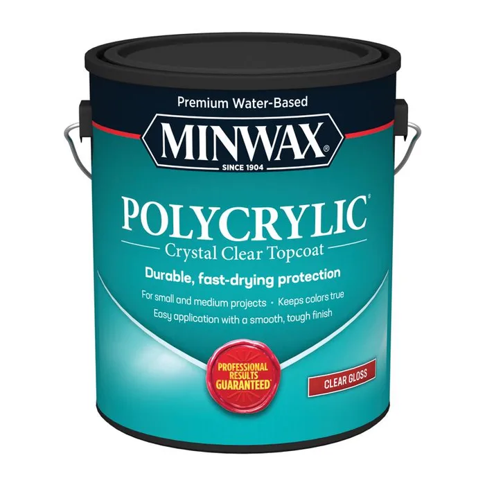 Minwax Polycrylic Gloss Crystal Clear Water-Based Polyurethane 1 gal (Pack of 2)