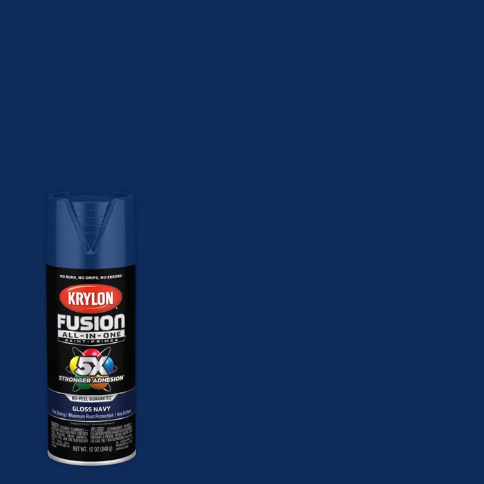 Krylon Fusion All-In-One Gloss Navy Paint+Primer Spray Paint 12 oz (Pack of 6)