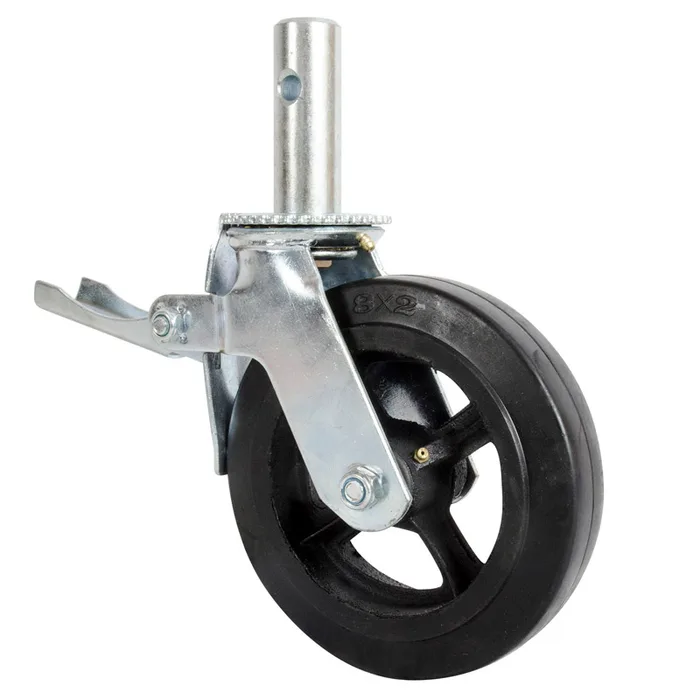 Metal Tech Rubber/Steel Black Scaffolding Caster 1 pk (Pack of 4)
