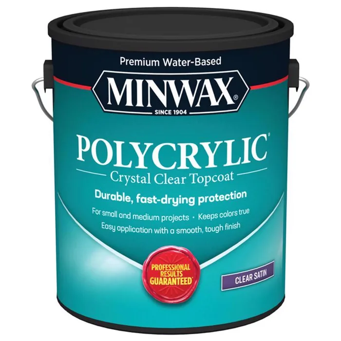 Minwax Polycrylic Satin Crystal Clear Water-Based Polyurethane 1 gal (Pack of 2)