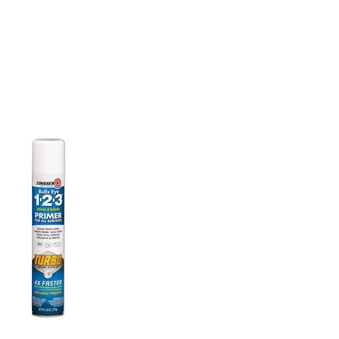 Zinsser Bulls Eye 123 Turbo Bright White Oil-Based Alkyd Oil Primer 26 oz (Pack of 6)