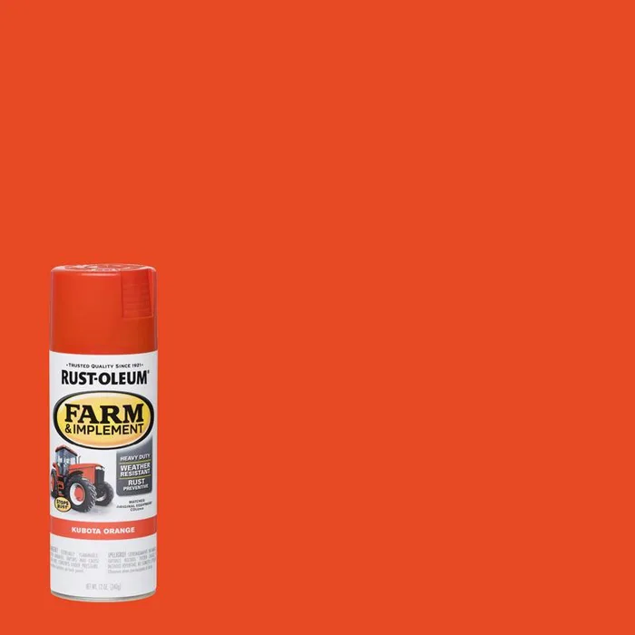 Rust-Oleum Indoor and Outdoor Gloss Kubota Orange Oil-Based Farm & Implement 12 oz (Pack of 6)