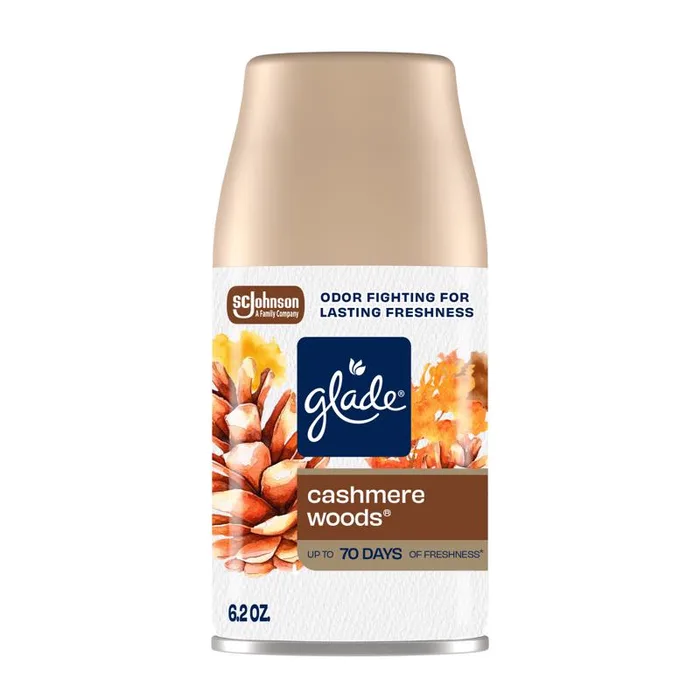 Glade Cashmere Woods Scent Air Freshener Refill 6.2 oz Aerosol (Pack of 6)