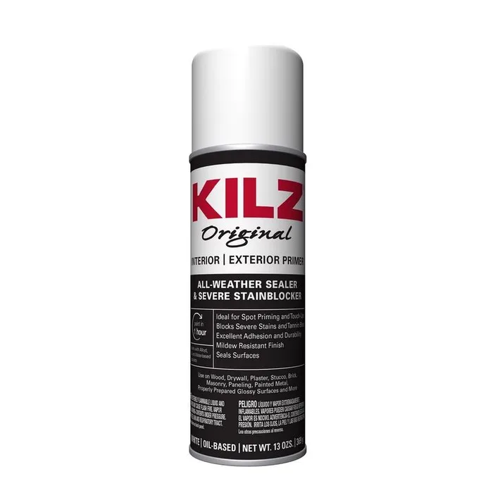 KILZ Original Interior/Exterior White Flat Oil-Based Alkyd Aerosol Primer/Sealer 13 oz (Pack of 12)