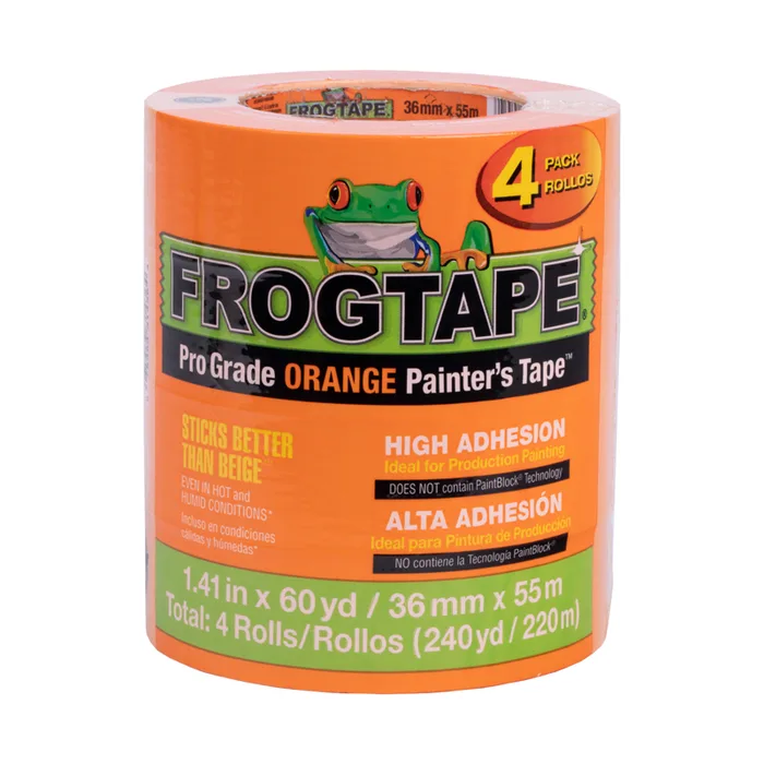 FrogTape Pro Grade 1.41 in. W X 60 yd L Orange High Strength Painter's Tape 4 pk (Pack of 6)