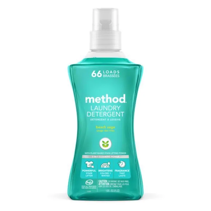 Method Beach Sage Scent Laundry Detergent Liquid 53.5 oz 1 pk (Pack of 4)