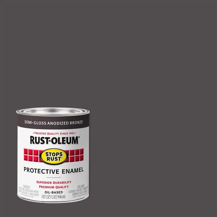 Rust-Oleum Stops Rust Indoor and Outdoor Semi-Gloss Anodized Bronze Rust Prevention Paint 1 qt