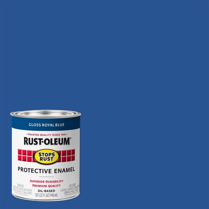 Rust-Oleum Stops Rust Indoor and Outdoor Gloss Royal Blue Rust Prevention Paint 1 qt