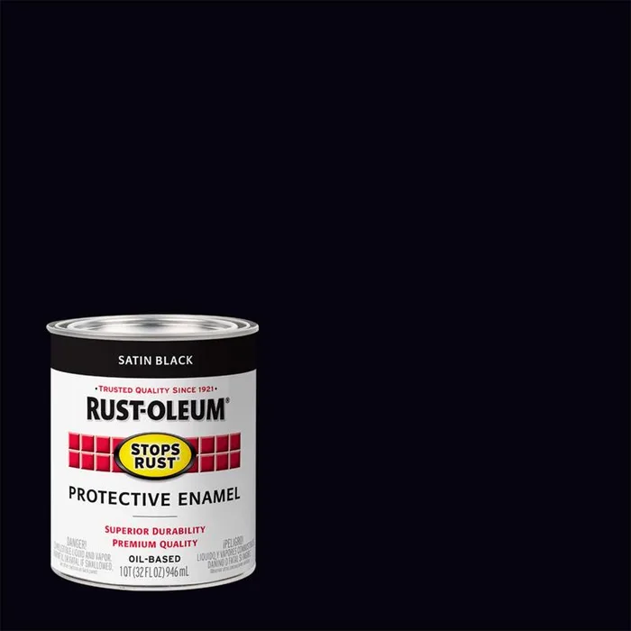Rust-Oleum Stops Rust Indoor and Outdoor Satin Black Protective Paint 1 qt