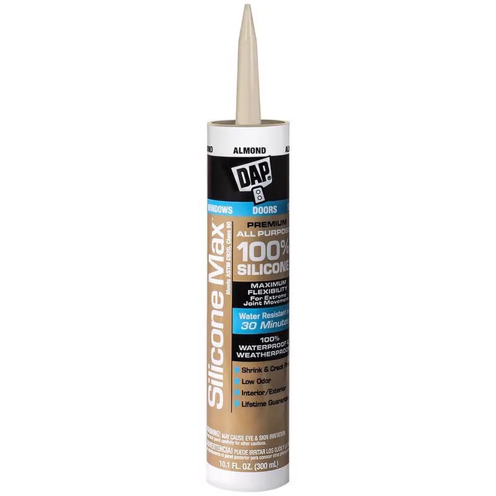 DAP Silicone Max Almond Silicone All Purpose Sealant 10.1 oz (Pack of 12)
