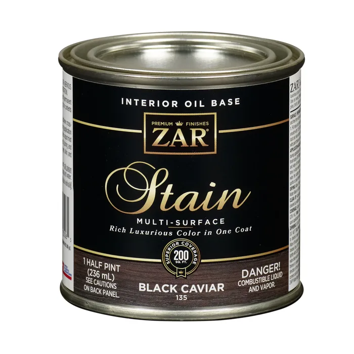 ZAR Semi-Transparent Black Caviar Oil-Based Polyurethane Wood Stain 1/2 pt (Pack of 6)