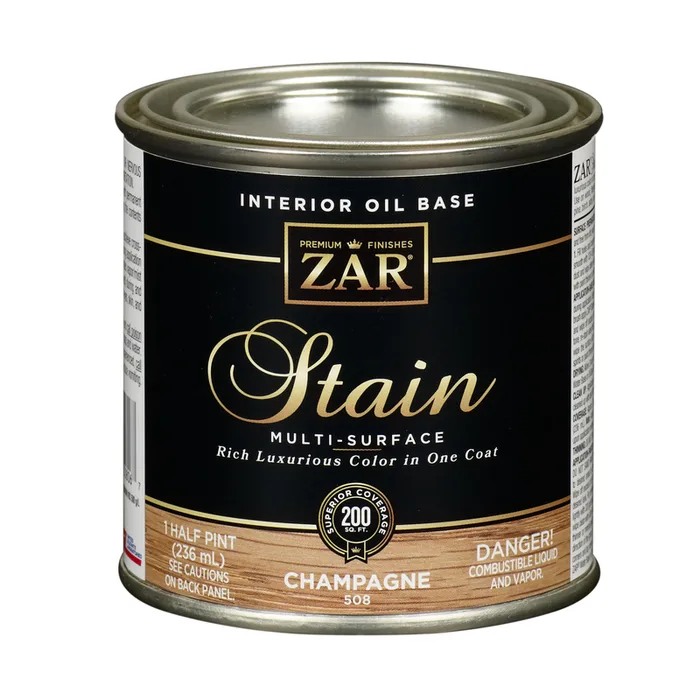 ZAR Semi-Transparent Champagne Oil-Based Polyurethane Wood Stain 1/2 pt (Pack of 6)