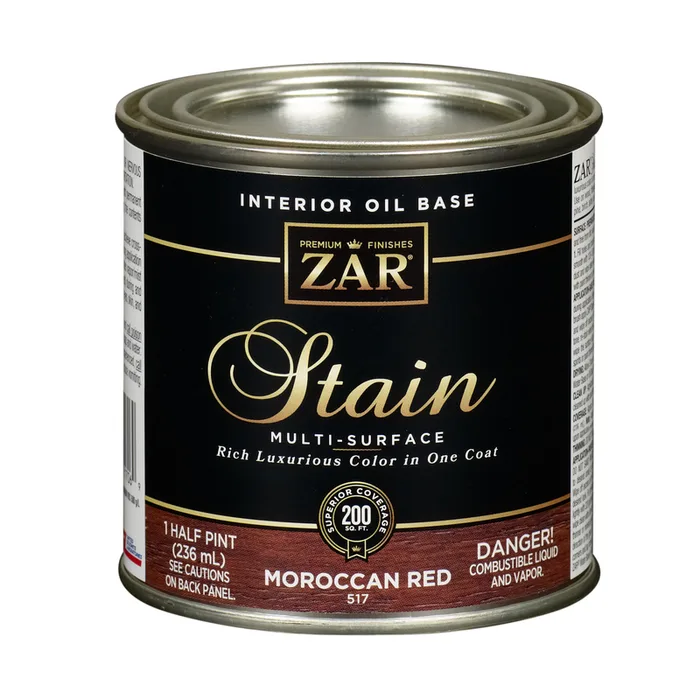 ZAR Semi-Transparent Moroccan Red Oil-Based Polyurethane Wood Stain 1/2 pt (Pack of 6)