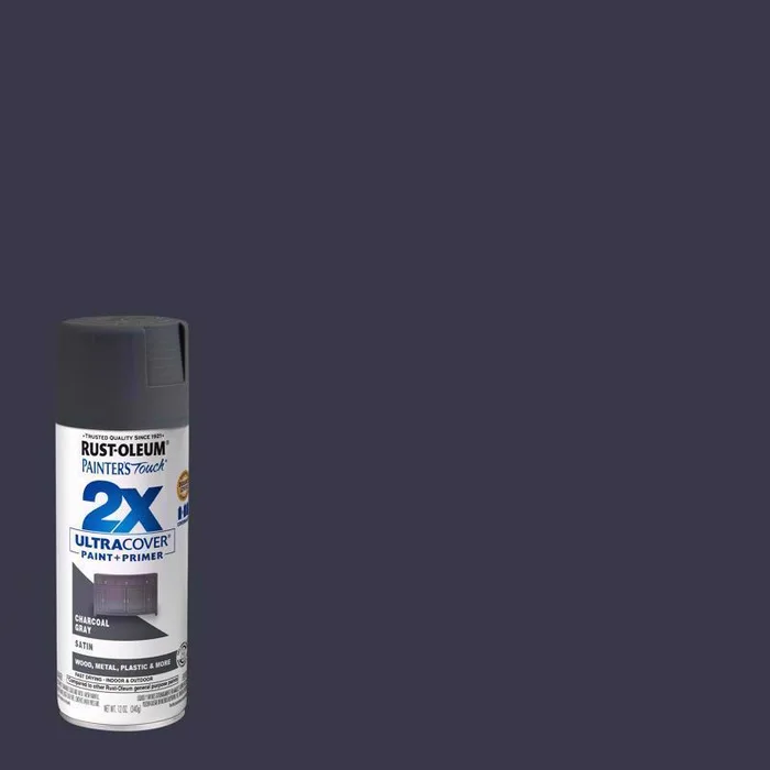 Rust-Oleum Painter's Touch 2X Ultra Cover Satin Charcoal Gray Paint+Primer Spray Paint 12 oz (Pack of 6)