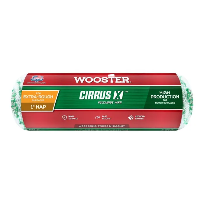 Wooster Cirrus X Yarn 9 in. W X 1 in. Paint Roller Cover 1 pk (Pack of 6)