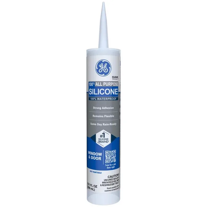 GE Window & Door Clear Silicone 1 Window and Door Caulk Sealant 10.1 oz (Pack of 12)