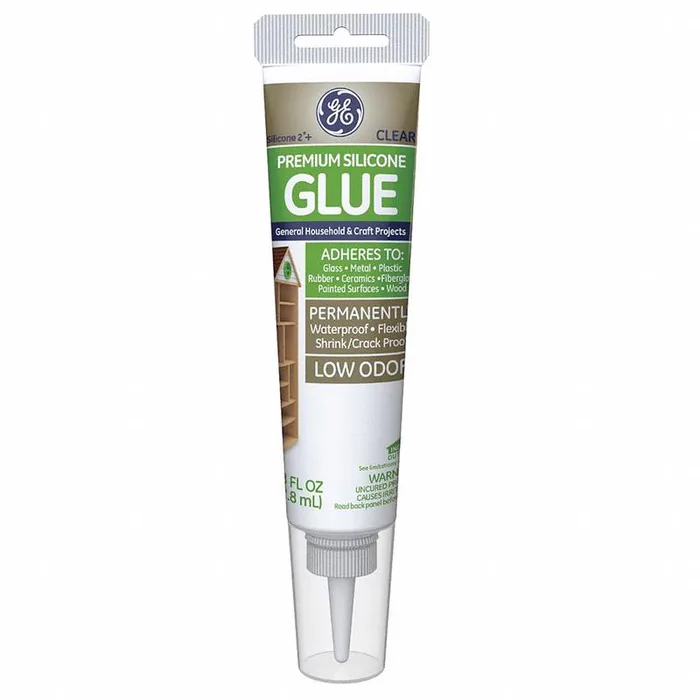 GE Silicone 2 Medium Strength Silicone Clear Glue 2.8 oz (Pack of 12)