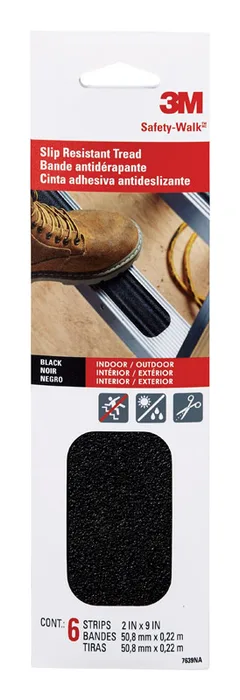 3M Safety-Walk Black Anti-Slip Tape 2 in. W X 9 in. L 6 pk