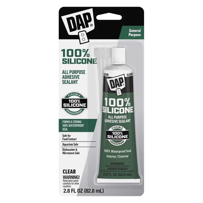 DAP Clear Silicone All Purpose Sealant and Adhesive 2.8 oz (Pack of 6)