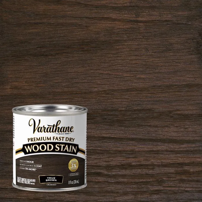 Varathane Premium True Brown Oil-Based Urethane Modified Alkyd Fast Dry Wood Stain 1/2 pt (Pack of 4)