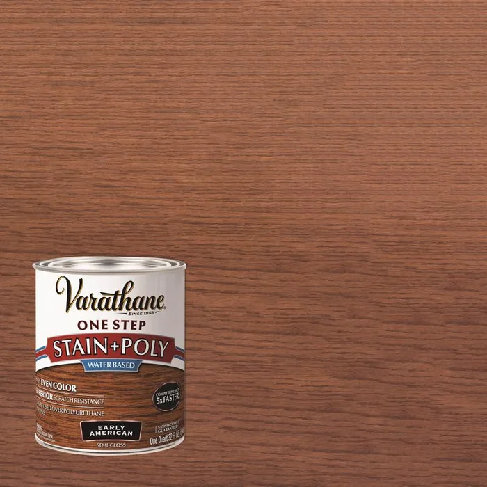 Varathane Semi-Gloss Early American Water-Based Acrylic Modified Urethane One-Step Stain/Poly 1 qt (Pack of 2)
