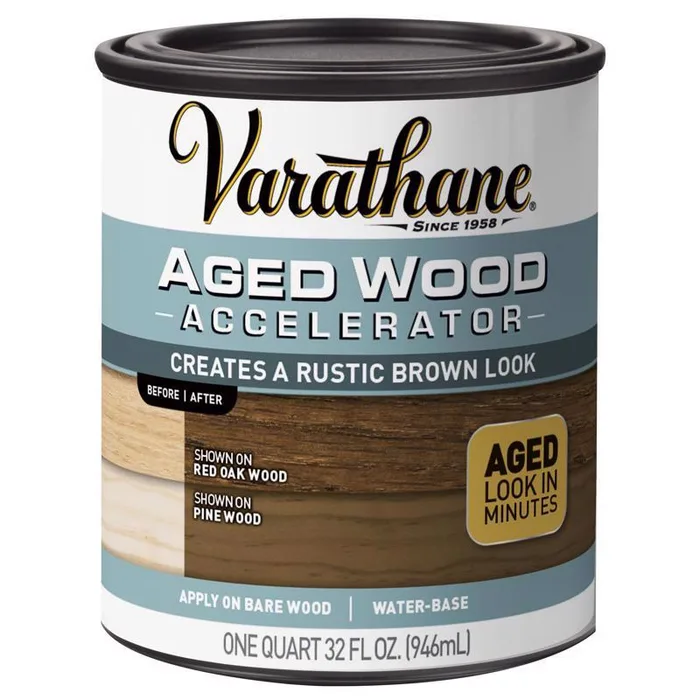 Varathane Semi-Transparent Gloss Aged Brown Water-Based Polyurethane Aged Wood Accelerator 1 qt (Pack of 2)