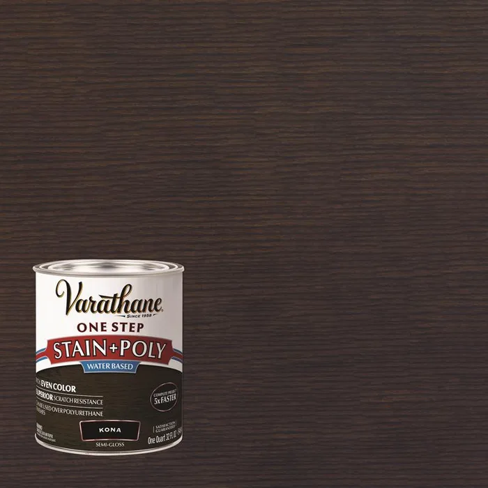 Varathane Semi-Gloss Kona Water-Based Acrylic Modified Urethane One-Step Stain/Poly 1 qt