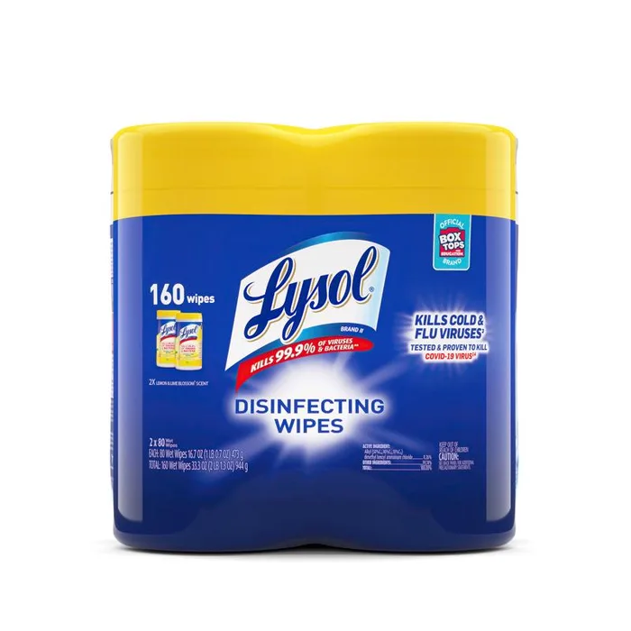 Lysol Lemon & Lime Blossom Scent Disinfecting Wipes 160 ct 2 pk (Pack of 3)