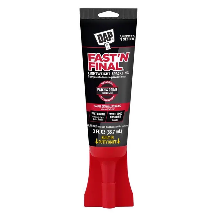 DAP Fast 'N Final Ready to Use Off-White Lightweight Spackling Compound 3 oz (Pack of 6)