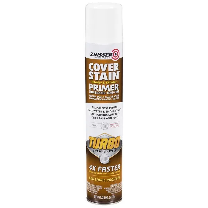 Zinsser CoverStain White Flat/Matte Solvent-Based Alkyd Primer 26 oz (Pack of 6)