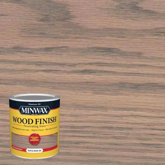 Minwax Wood Finish Semi-Transparent Rustic Beige Oil-Based Penetrating Wood Stain 1 qt (Pack of 4)