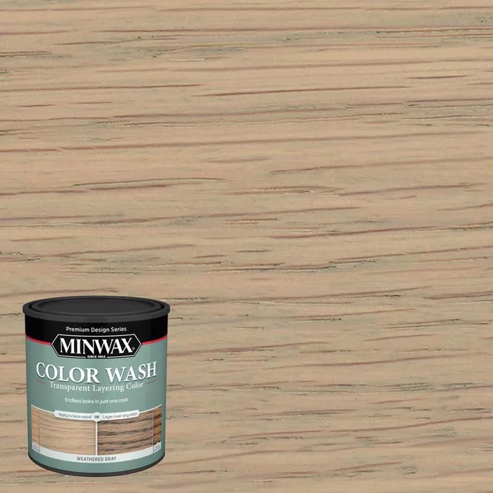 Minwax Color Wash Transparent Weathered Gray Water-Based Wood Stain 1 qt (Pack of 4)