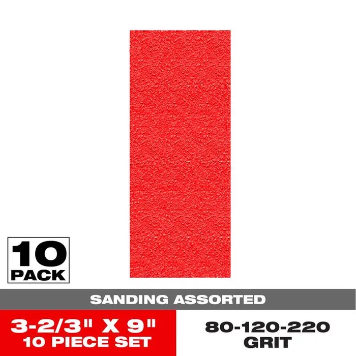 Diablo 9 in. L X 3-2/3 in. W Assorted Grit Aluminum Oxide Sanding Sheet 10 pk